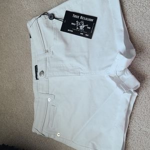 NWT True Religion Jennie curvy mid-rise denim shorts waist 29"